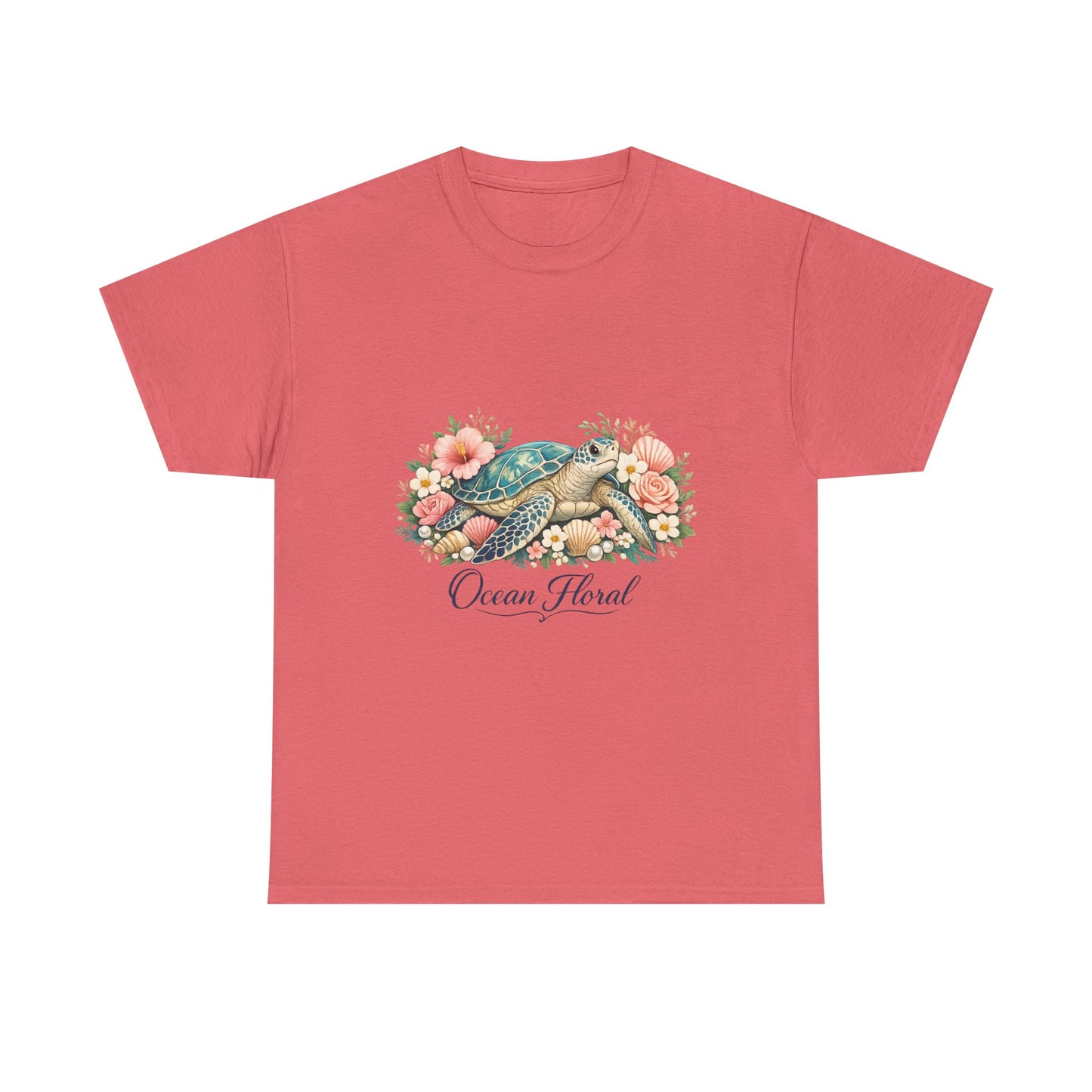 Ocean Floral | Elegant Sea Turtle Floral Shirt for Women