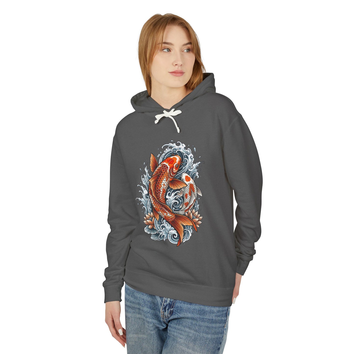 Japanese Koi Fish – Minimal Wave Sweatshirt Unisex