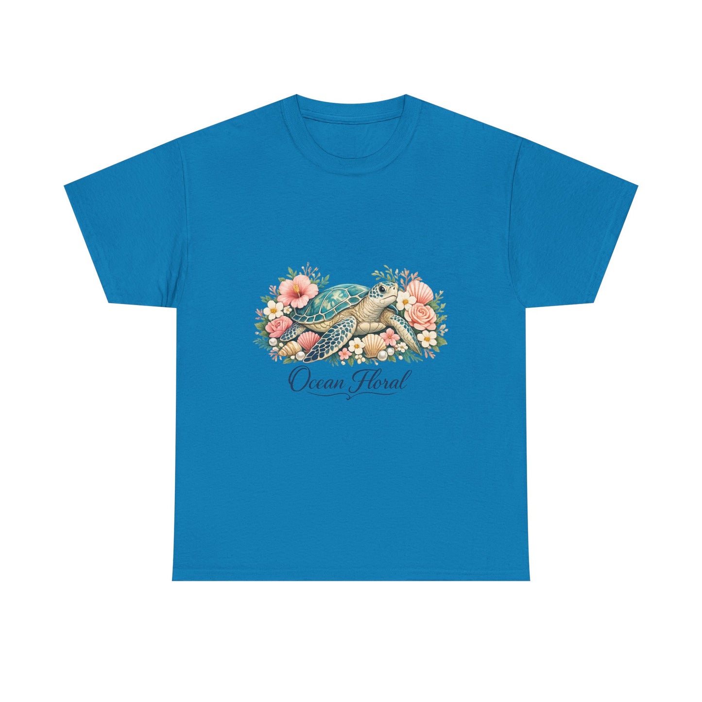 Ocean Floral | Elegant Sea Turtle Floral Shirt for Women