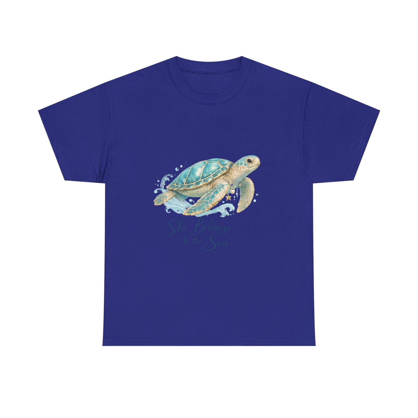 She Belongs to the Sea – Coastal Turtle Women T-Shirt