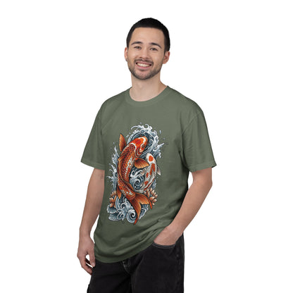 Koi Fish Water Waves T-shirt | Japanese Carp Tattoo Style