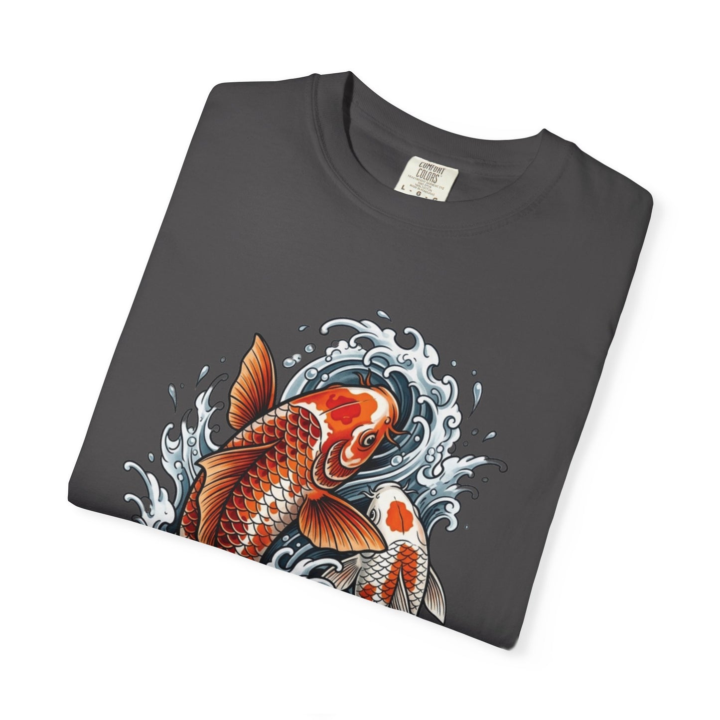 Koi Fish Water Waves T-shirt | Japanese Carp Tattoo Style
