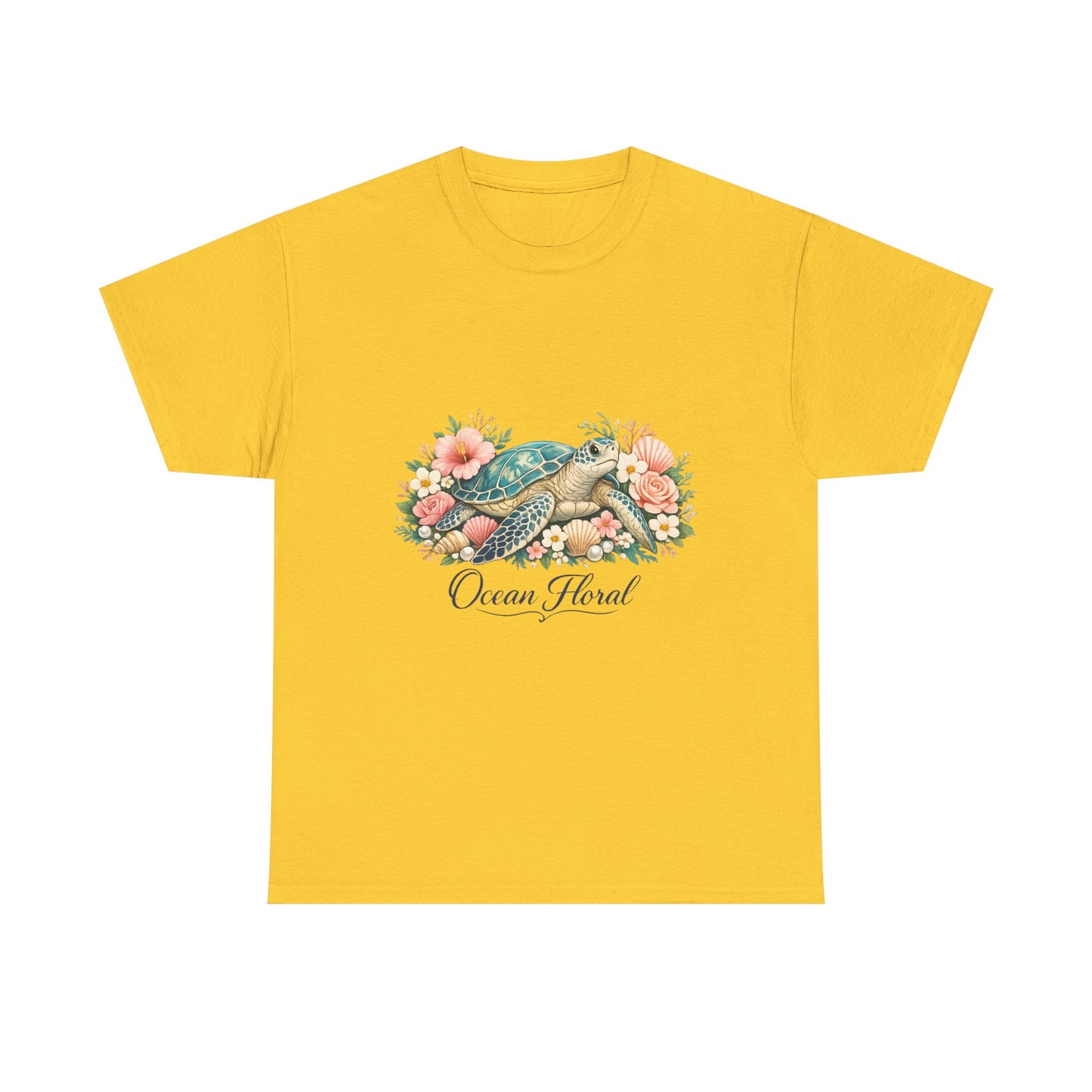 Ocean Floral | Elegant Sea Turtle Floral Shirt for Women