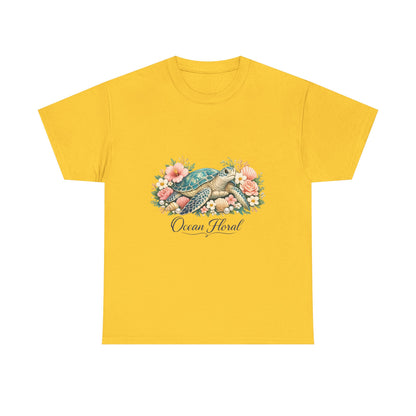 Ocean Floral | Elegant Sea Turtle Floral Shirt for Women