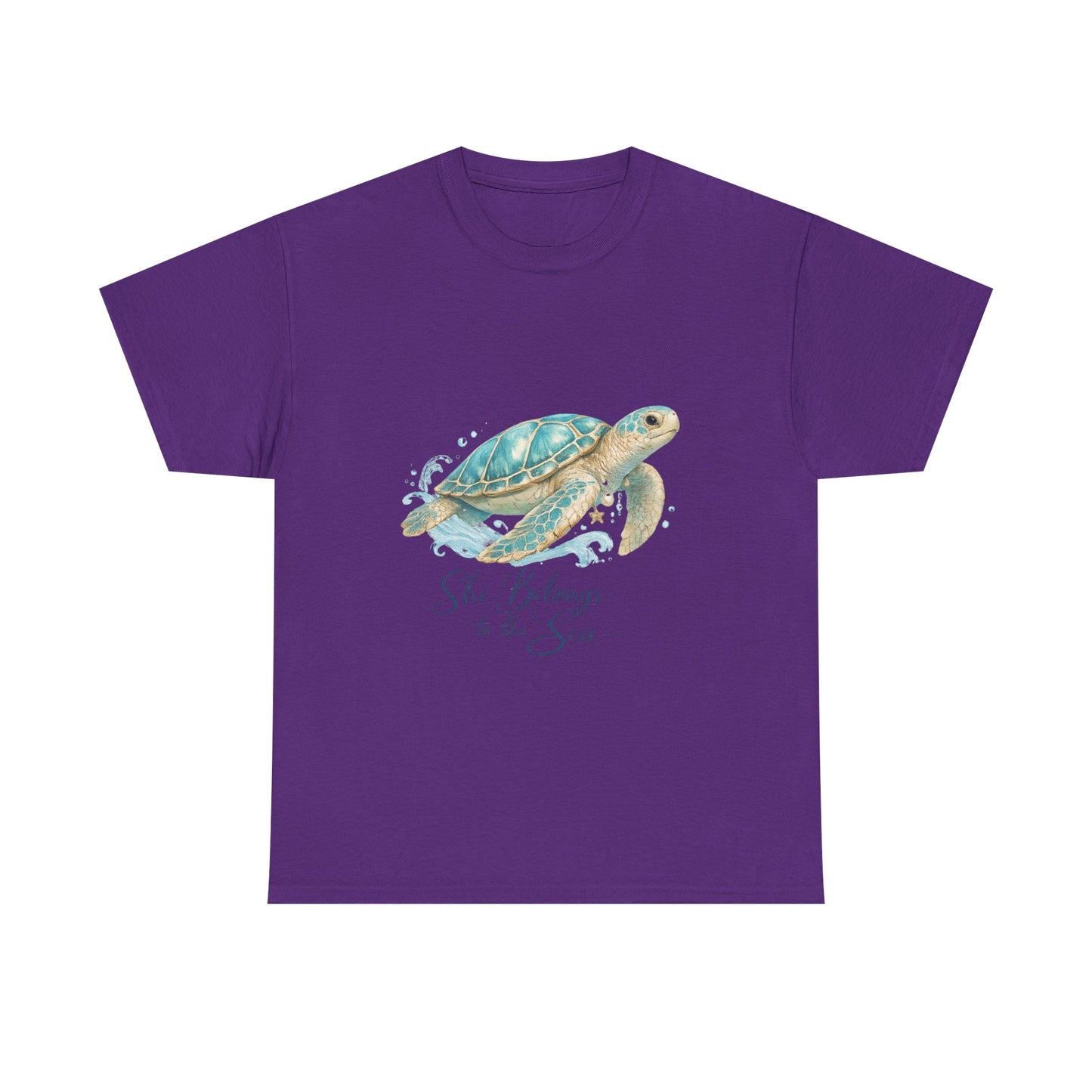 She Belongs to the Sea – Coastal Turtle Women T-Shirt
