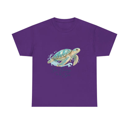 She Belongs to the Sea – Coastal Turtle Women T-Shirt
