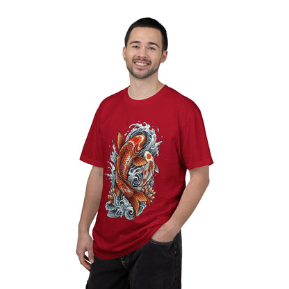 Koi Fish Water Waves T-shirt | Japanese Carp Tattoo Style