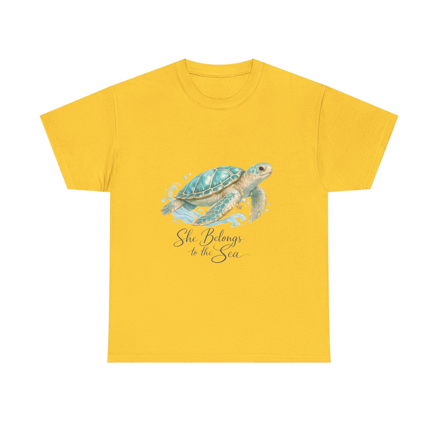 She Belongs to the Sea – Coastal Turtle Women T-Shirt