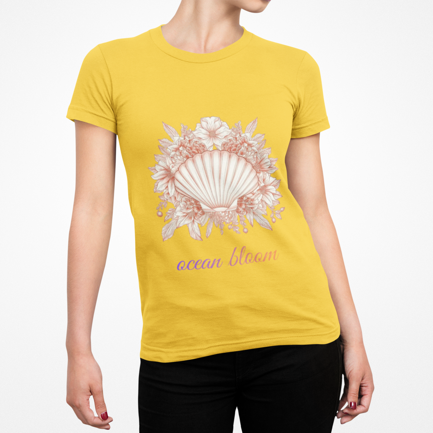 Ocean Bloom – Coastal Seashell Blossom T-Shirt
