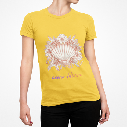Ocean Bloom – Coastal Seashell Blossom T-Shirt