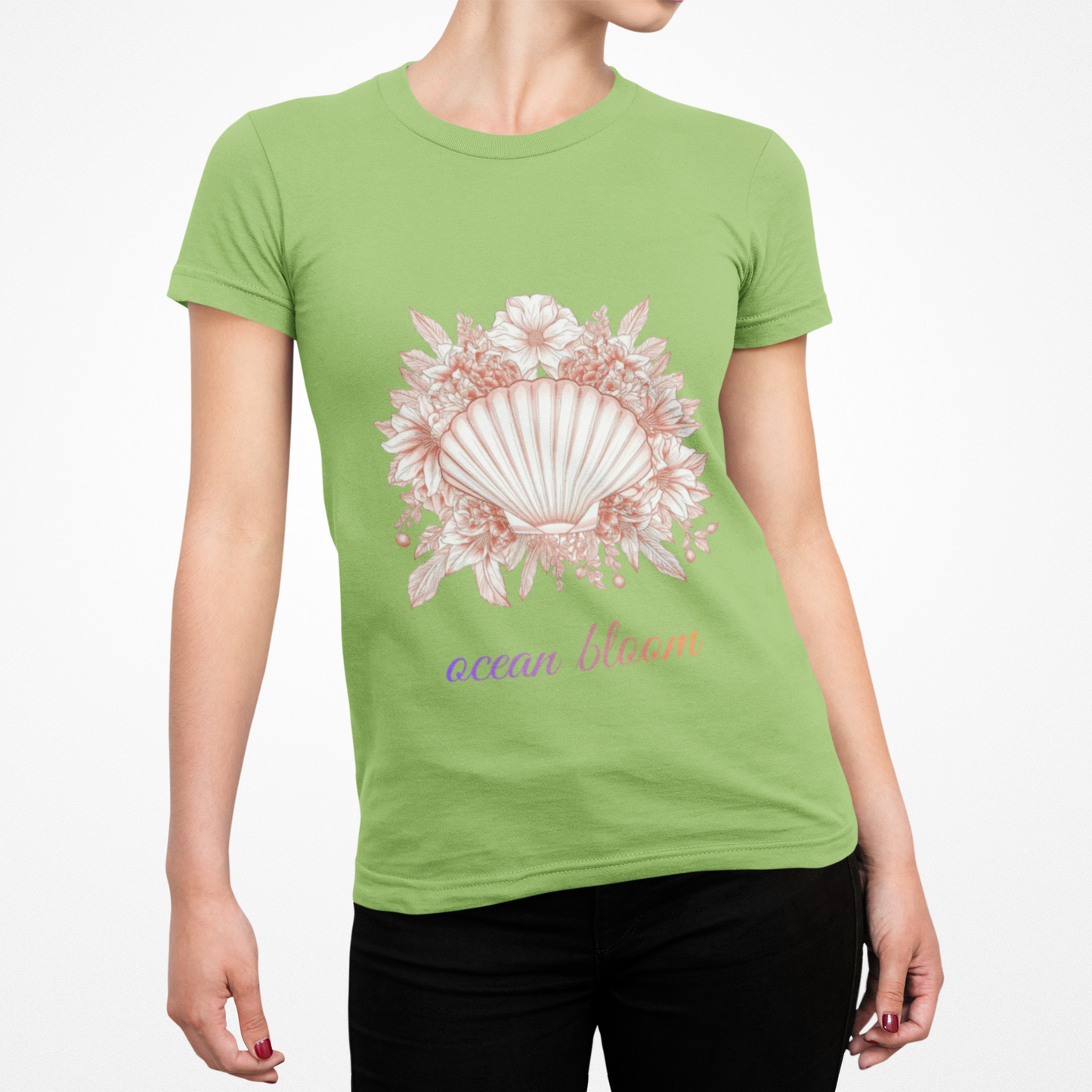 Ocean Bloom – Coastal Seashell Blossom T-Shirt