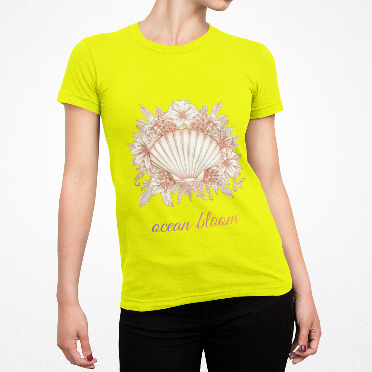 Ocean Bloom – Coastal Seashell Blossom T-Shirt
