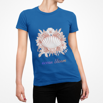 Ocean Bloom – Coastal Seashell Blossom T-Shirt