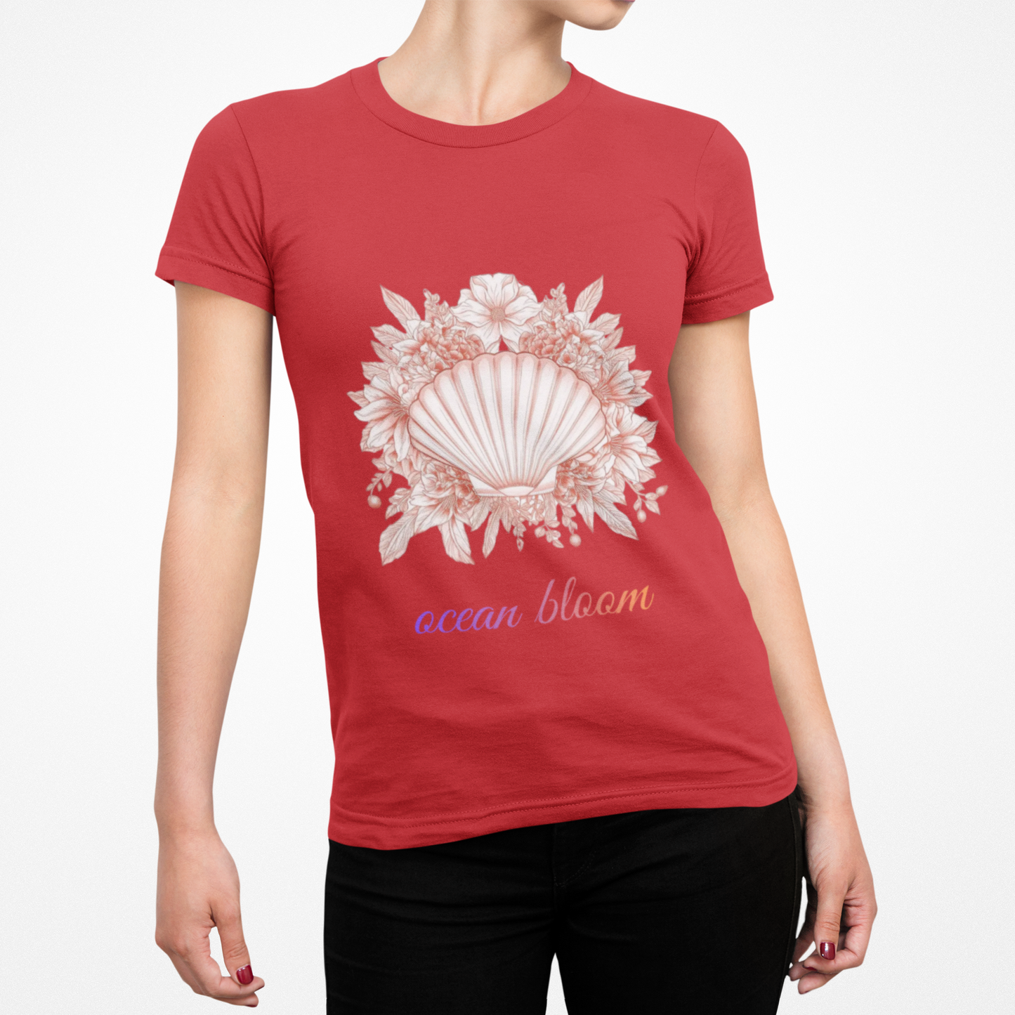 Ocean Bloom – Coastal Seashell Blossom T-Shirt