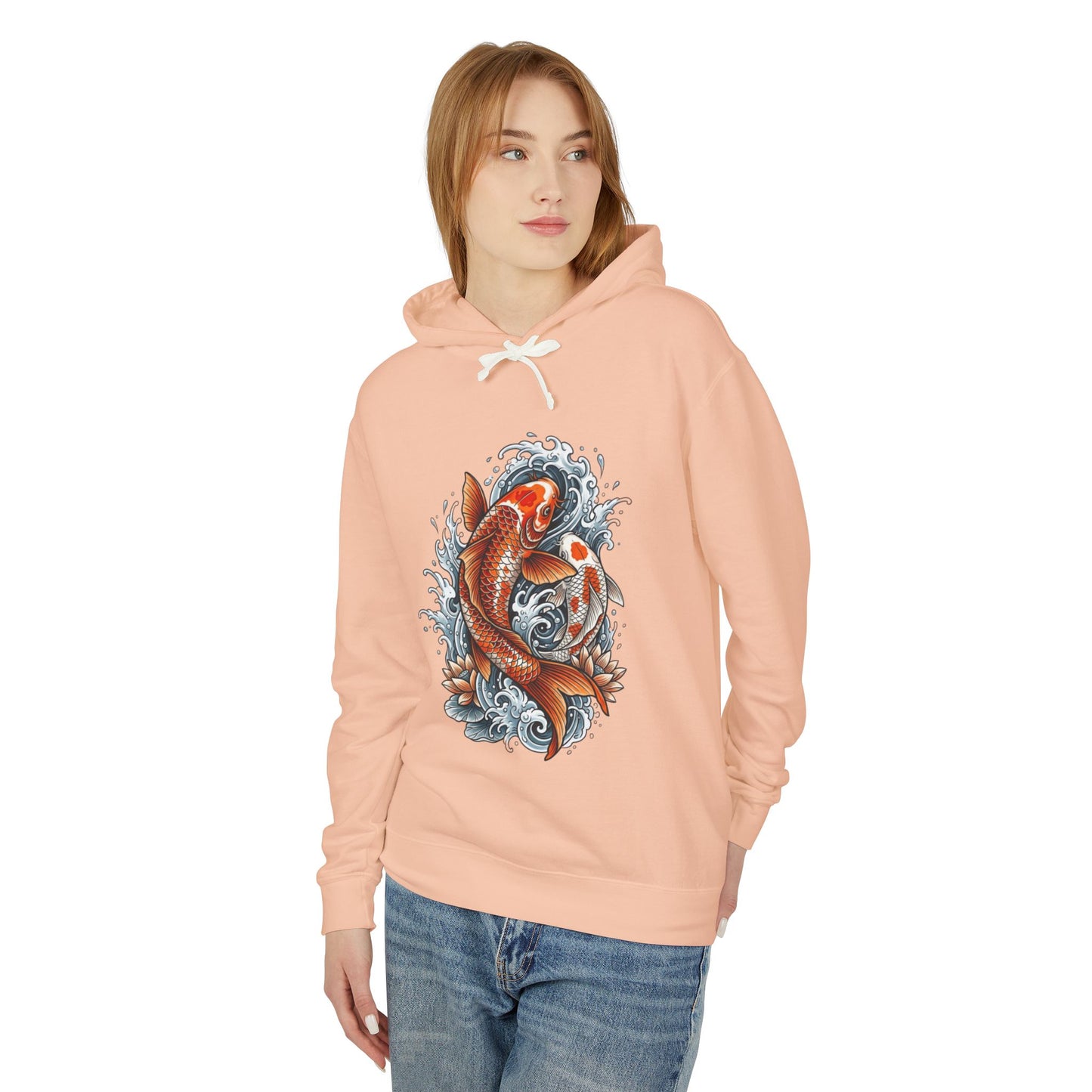 Japanese Koi Fish – Minimal Wave Sweatshirt Unisex