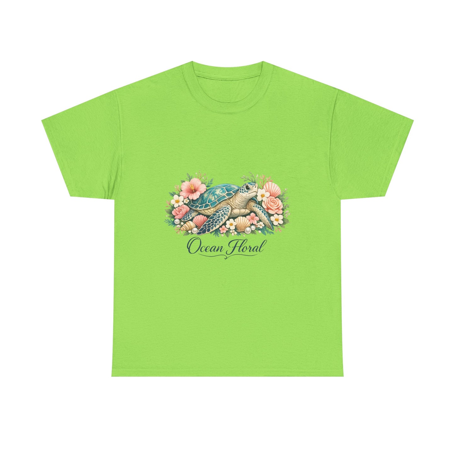 Ocean Floral | Elegant Sea Turtle Floral Shirt for Women