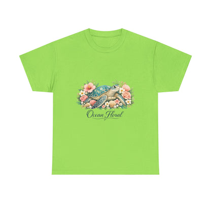 Ocean Floral | Elegant Sea Turtle Floral Shirt for Women