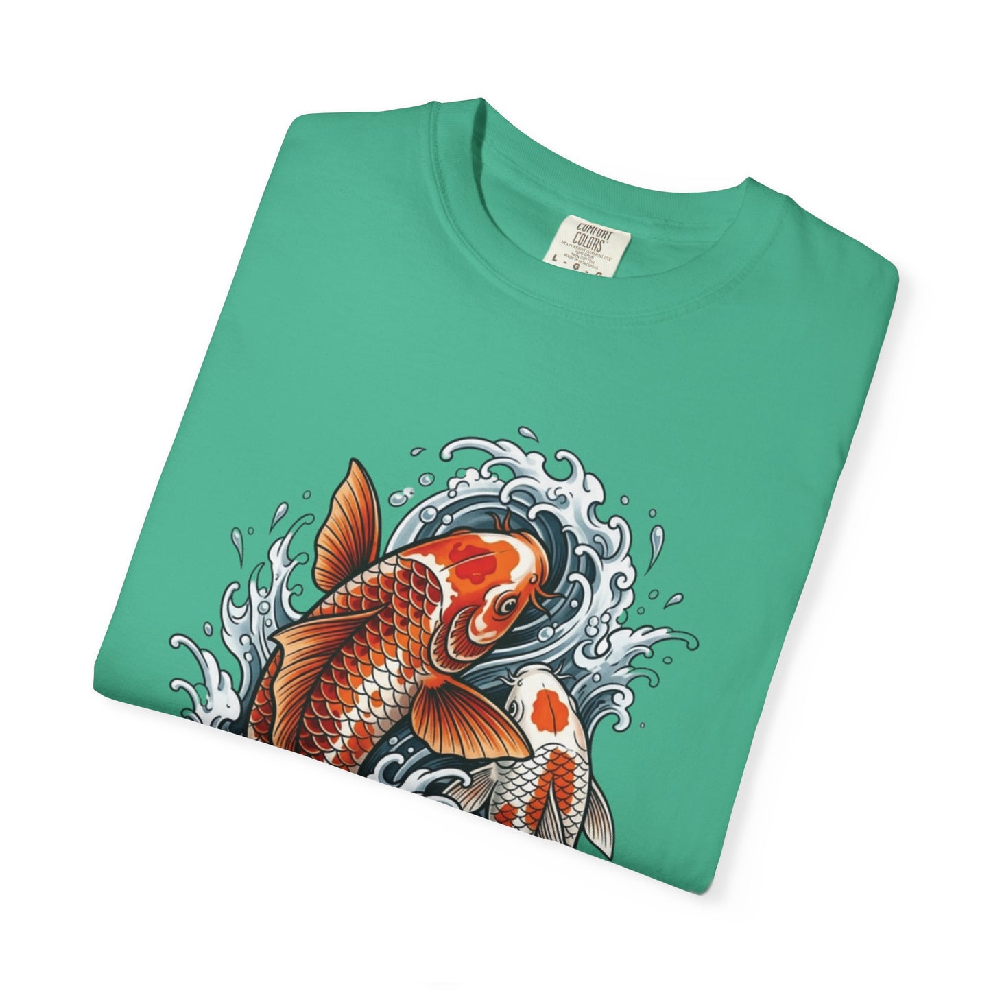 Koi Fish Water Waves T-shirt | Japanese Carp Tattoo Style