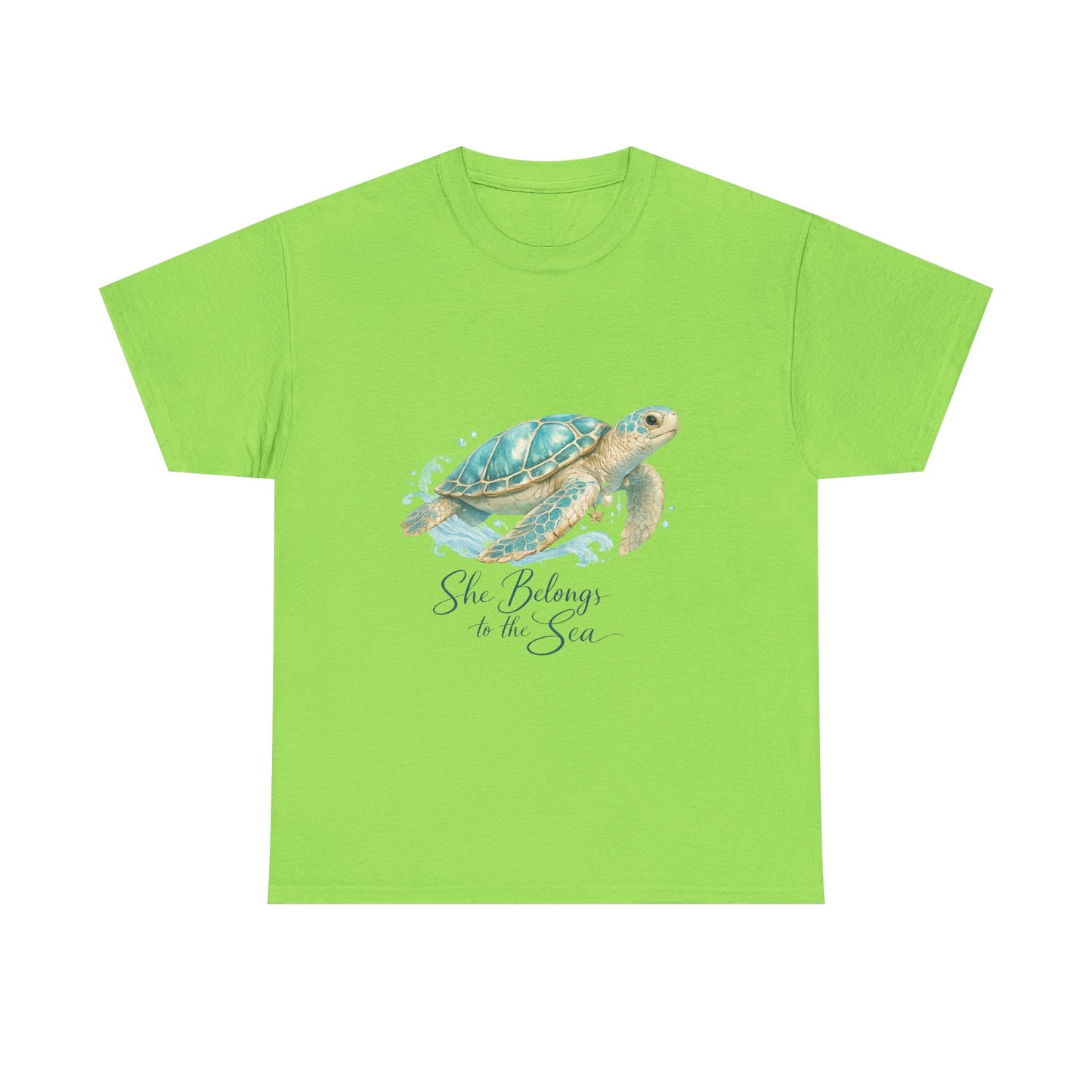 She Belongs to the Sea – Coastal Turtle Women T-Shirt