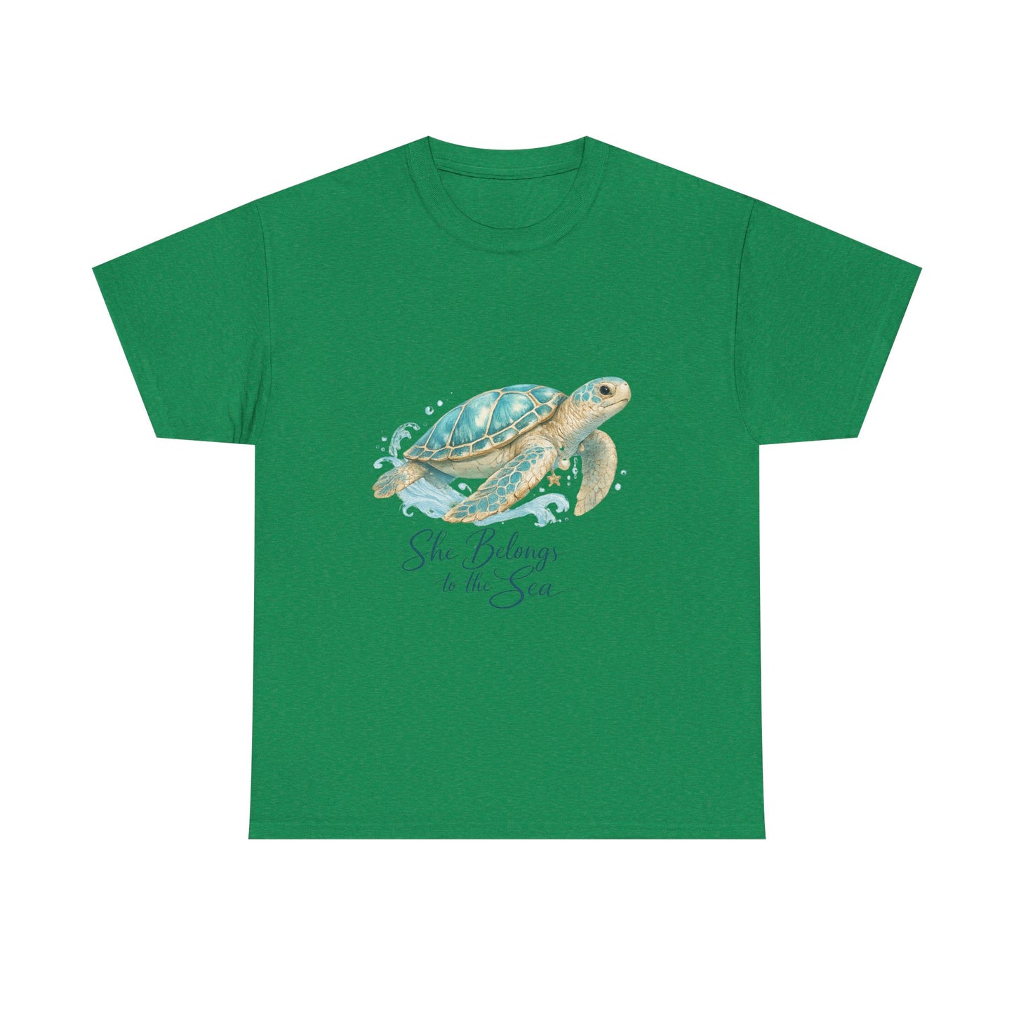 She Belongs to the Sea – Coastal Turtle Women T-Shirt