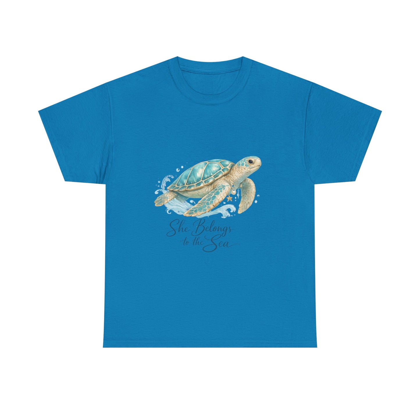 She Belongs to the Sea – Coastal Turtle Women T-Shirt