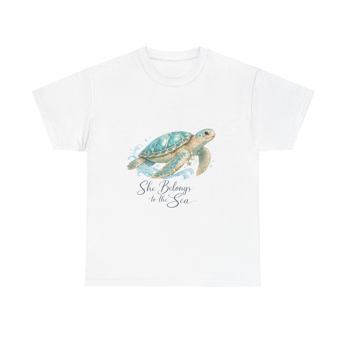 She Belongs to the Sea – Coastal Turtle Women T-Shirt