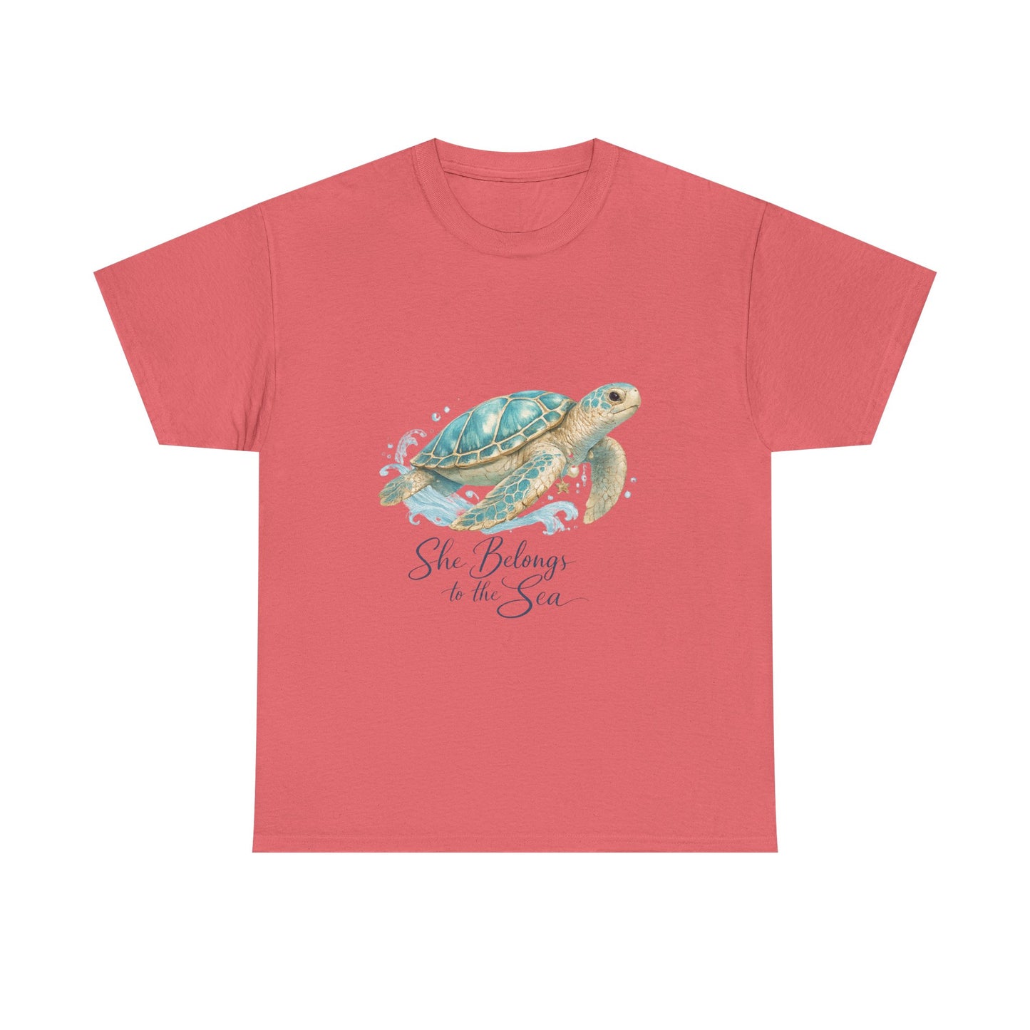 She Belongs to the Sea – Coastal Turtle Women T-Shirt