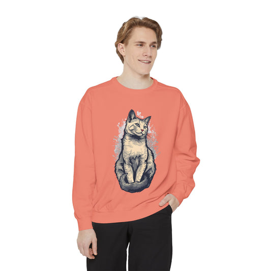 Minimal Cat Design – Modern Animal Sweatshirt for Men