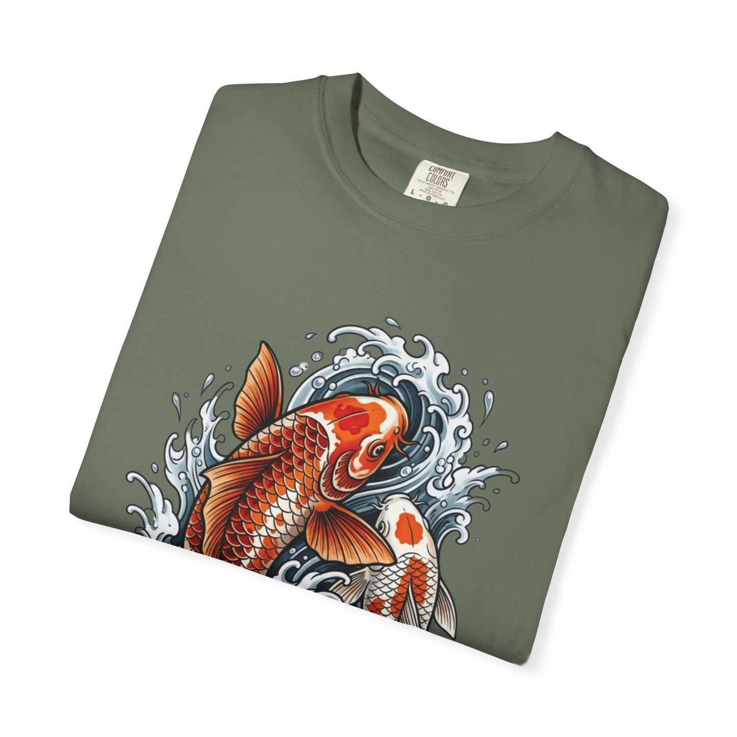 Koi Fish Water Waves T-shirt | Japanese Carp Tattoo Style
