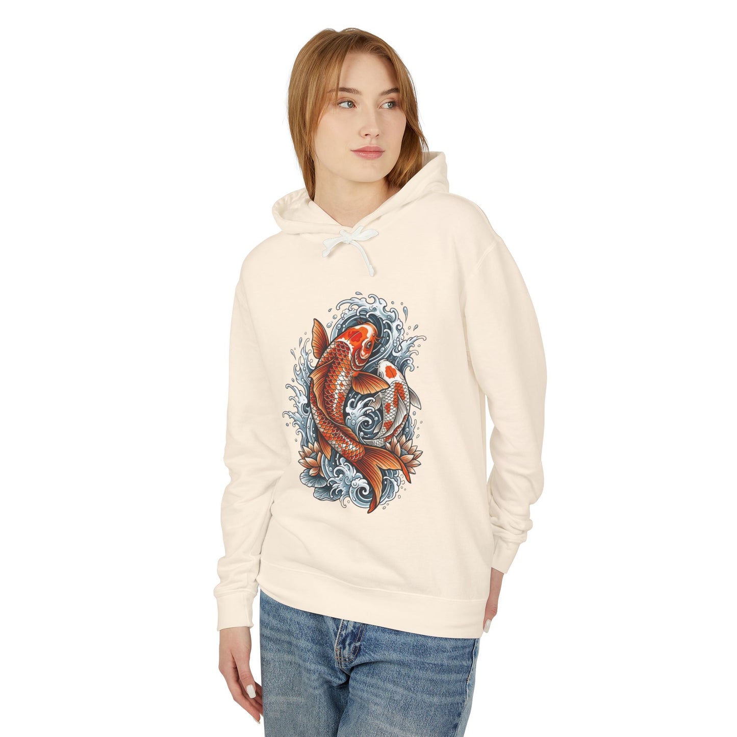 Japanese Koi Fish – Minimal Wave Sweatshirt Unisex
