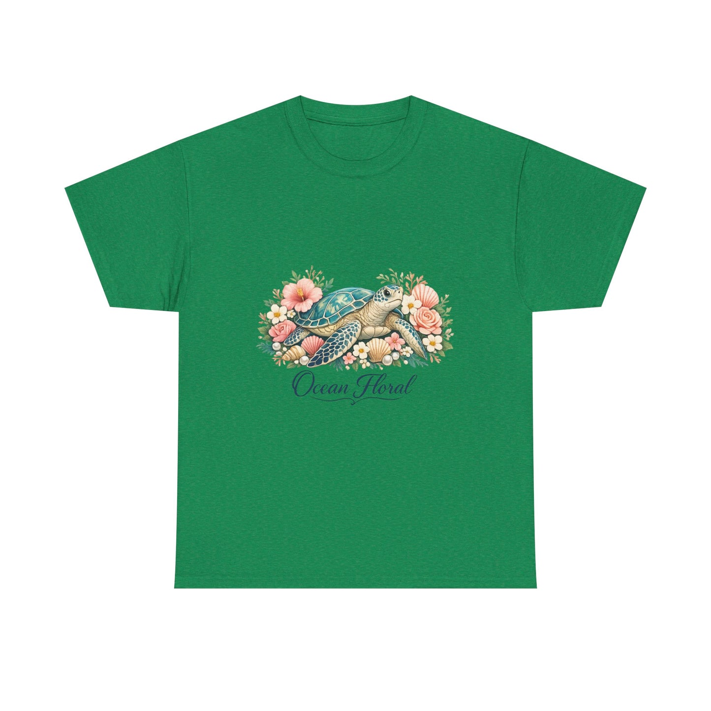 Ocean Floral | Elegant Sea Turtle Floral Shirt for Women