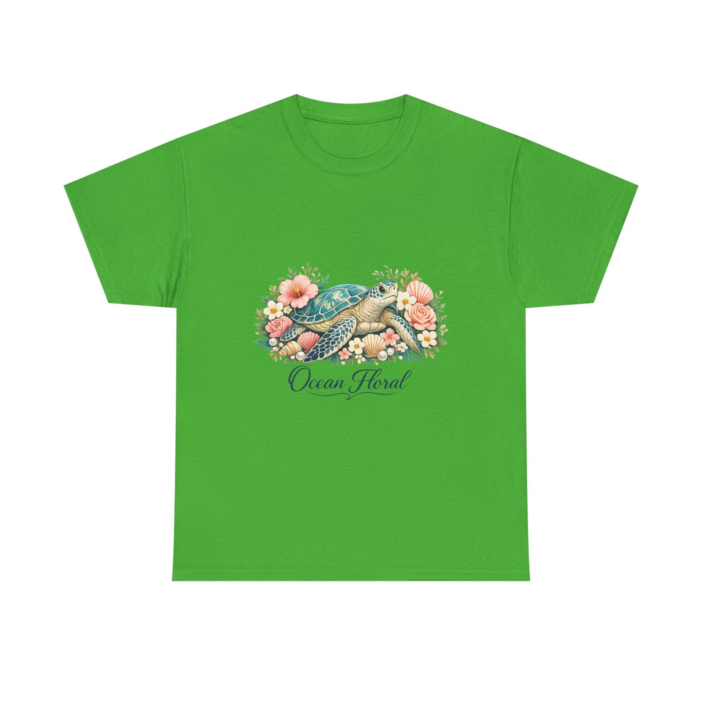 Ocean Floral | Elegant Sea Turtle Floral Shirt for Women